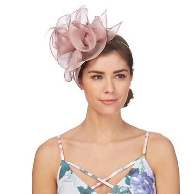Pink large organza flower headband